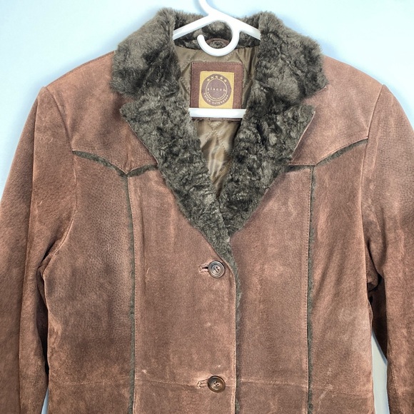 Vtg Y2K Penny Lane Coat Leather Faux Fur Jacket Large L Boho Hippie 70s 90s Funk - Picture 9 of 13